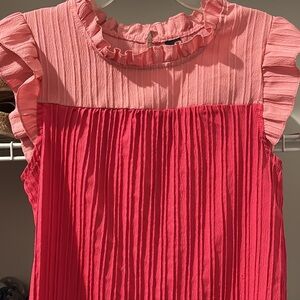 Pink and Red Ruffle shirt